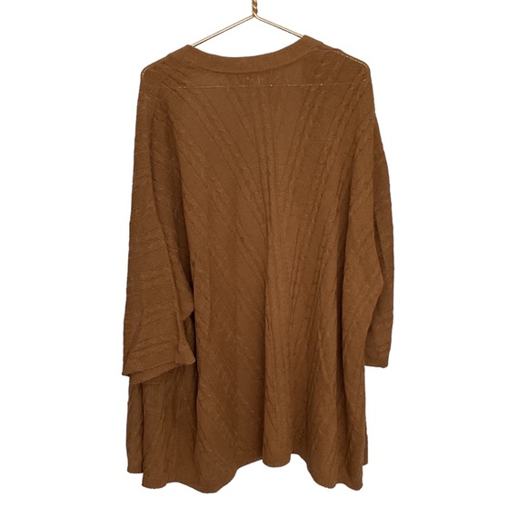 J Jill Sweater Women 3XL Mustard Yellow Cotton Knit Open Boyfriend Cardigan - Picture 3 of 4